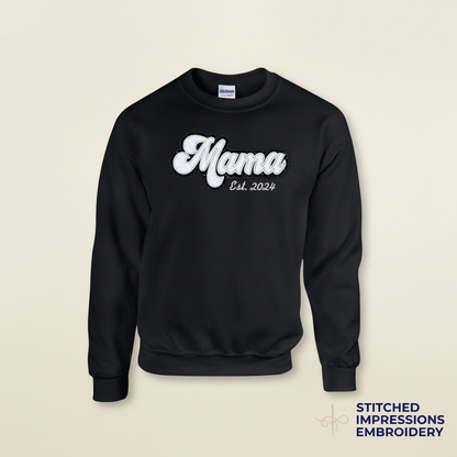 Black Retro Glitter Mama with Lower Logo