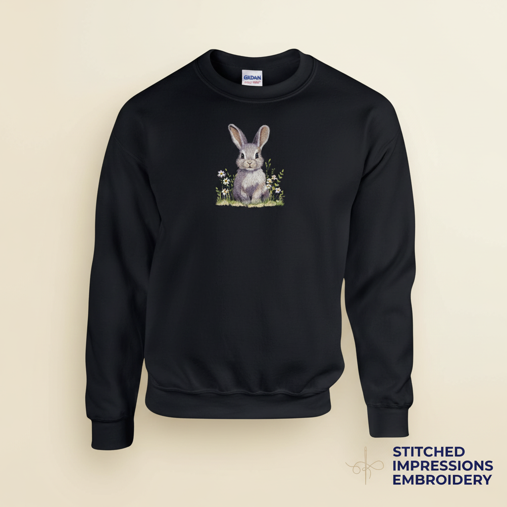Black Spring Bunny Sweatshirt