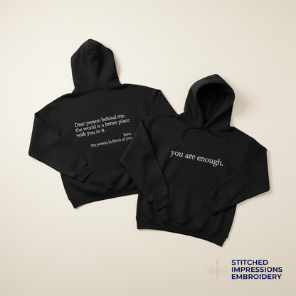 Black You Are Enough Hoodie