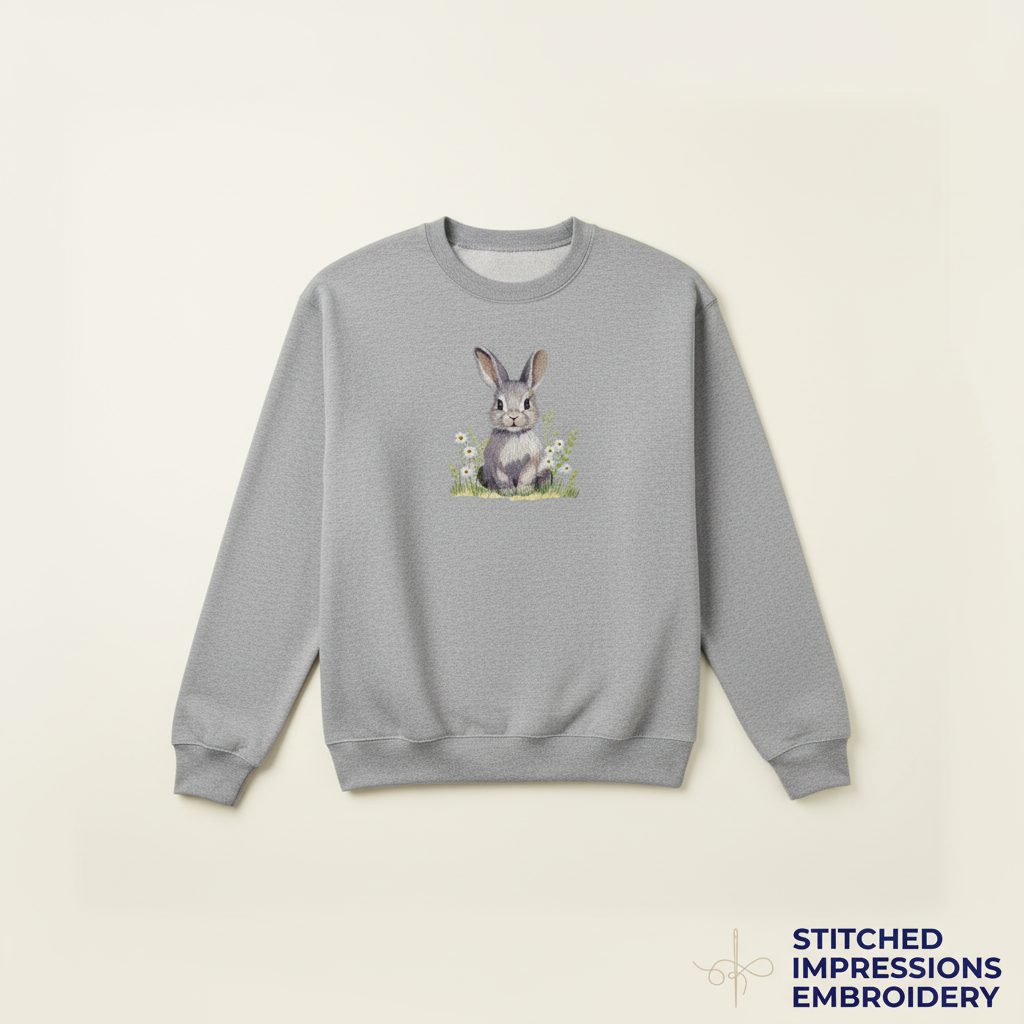 Grey Spring Bunny Sweatshirt