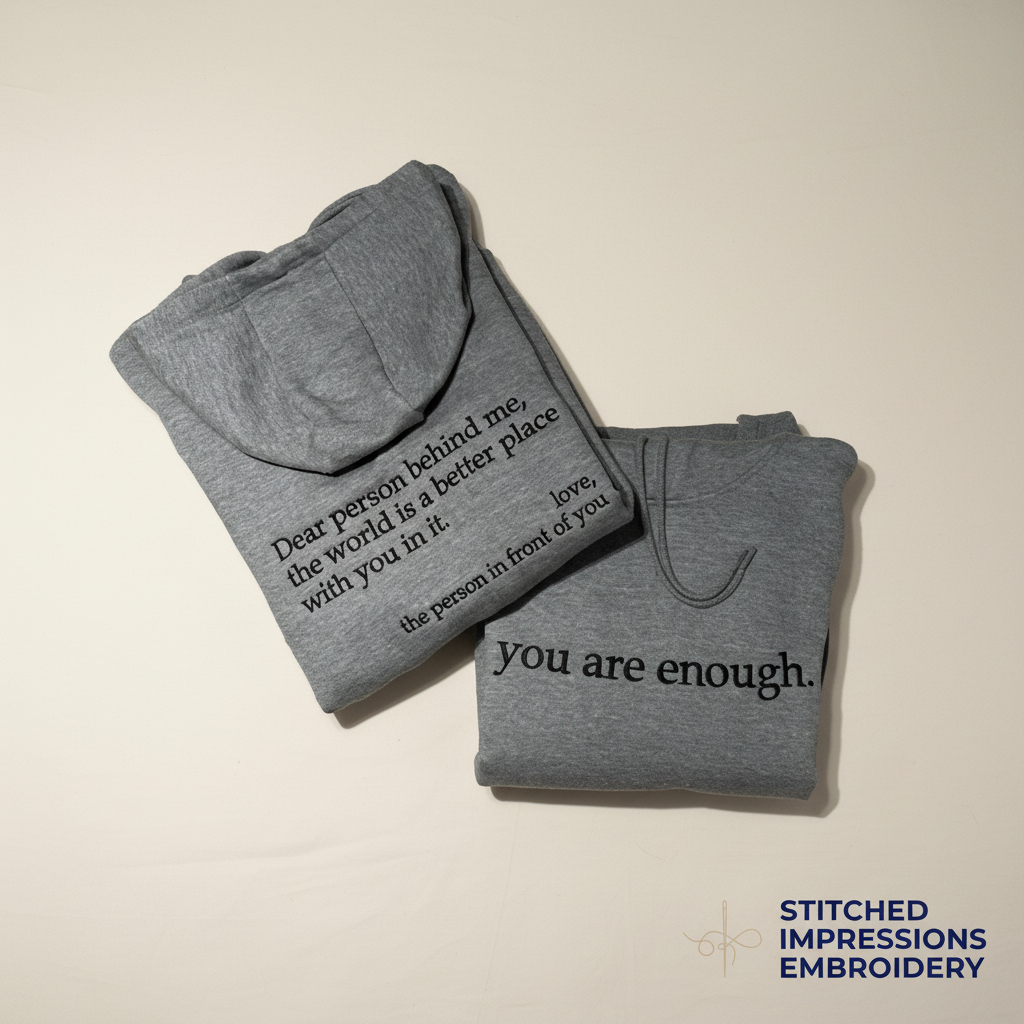 Grey You Are Enough Hoodie Styled