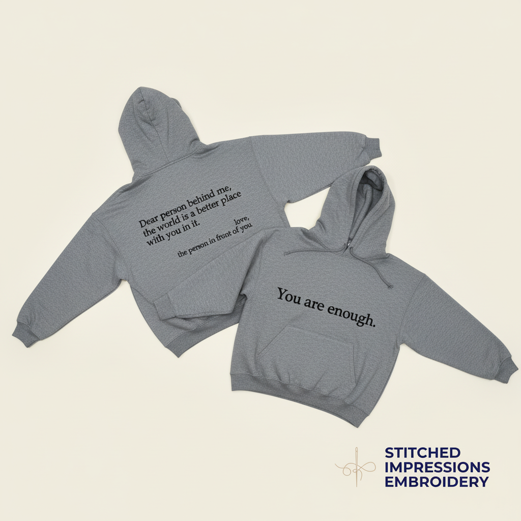 Grey You Are Enough Hoodie