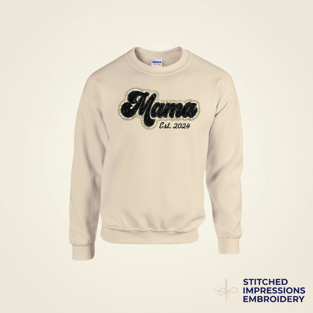 Sand Retro Glitter Mama