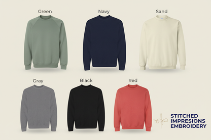 Sweatshirt color options showcase